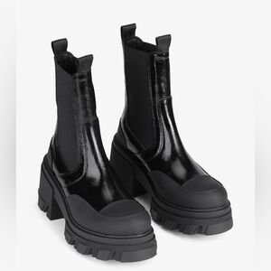 Ganni - Cleated Heeled Mid Chelsea Boots